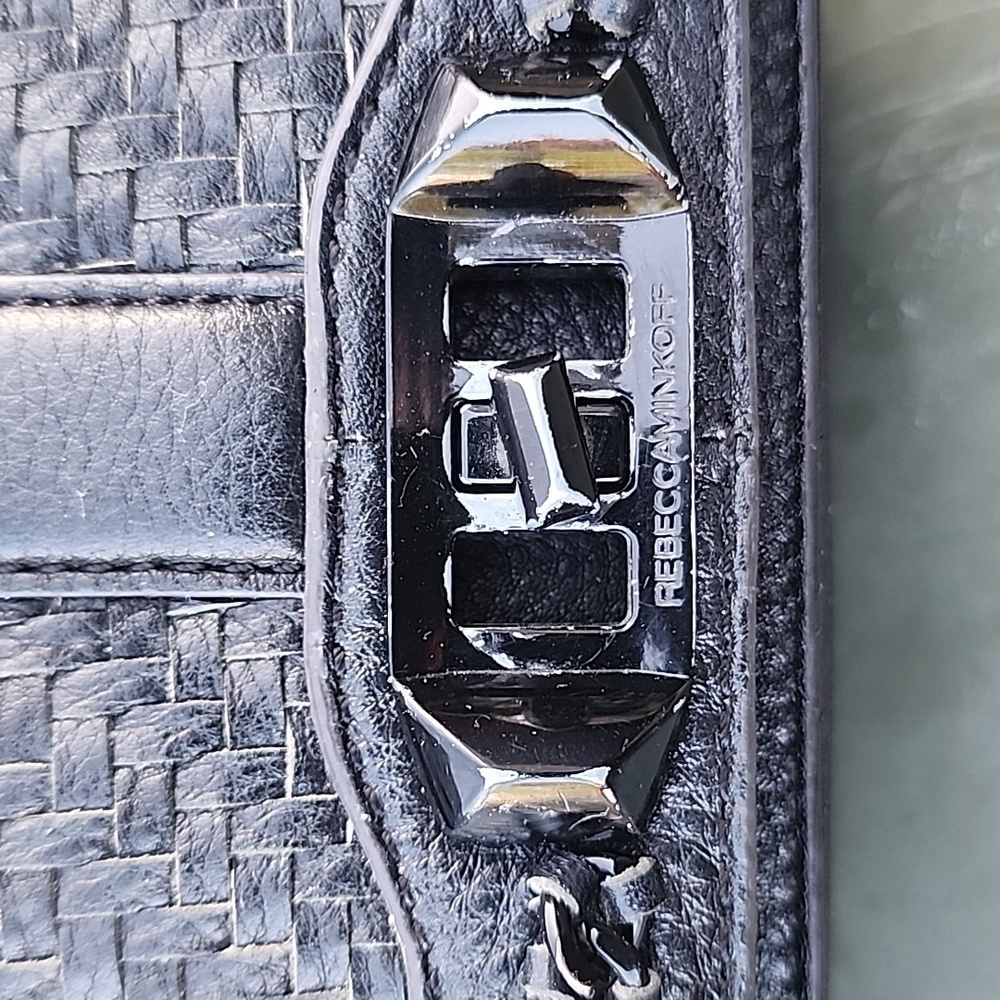 Rebecca Minkoff Love Chevron Quilt Black Leather Crossbody Bag - Picture 9 of 14